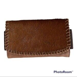 Genuine Leather Wallet with Cow Hide - Wrist Wallet - EUC